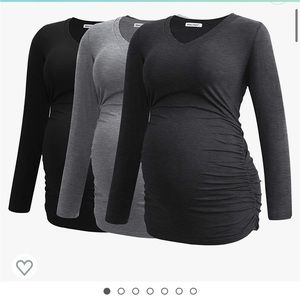 Long sleeve maternity shirts pack of 3